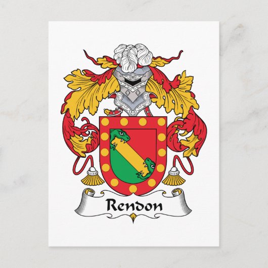 Rendon Familienwappen Postkarte (Vorderseite)