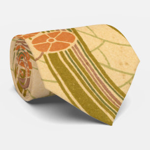 Rene Beauclair's Art Nouveau Curvy Floral Muster Krawatte