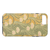 Rene Beauclair's Art Nouveau Stripes & Blume Case-Mate iPhone Hülle (Rückseite (Horizontal))