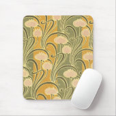 Rene Beauclair's Art Nouveau Stripes & Blume Mousepad (Mit Mouse)