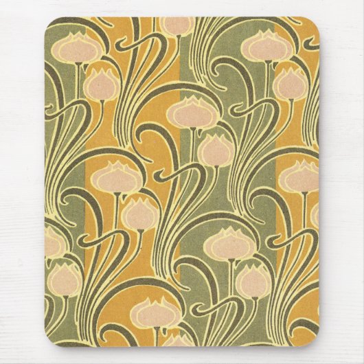 Rene Beauclair's Art Nouveau Stripes & Blume Mousepad (Vorne)