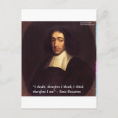 Rene Descarte Ich denke, daher bin ich Zitat Postkarte (Vorderseite)
