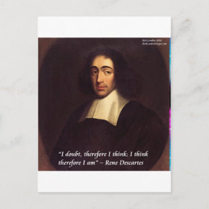 René Descartes Ich denke, also bin ich Zitat Postkarte