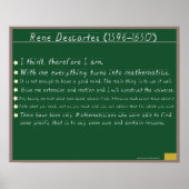 Rene Descartes Mathematics Posters Quotes Poster (Vorne)