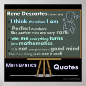 Rene Descartes Mathematics Posters Quotes Poster (Vorne)