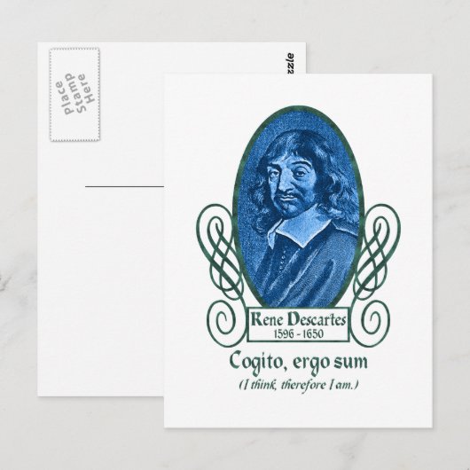 René Descartes Postkarte (Vorne/Hinten)