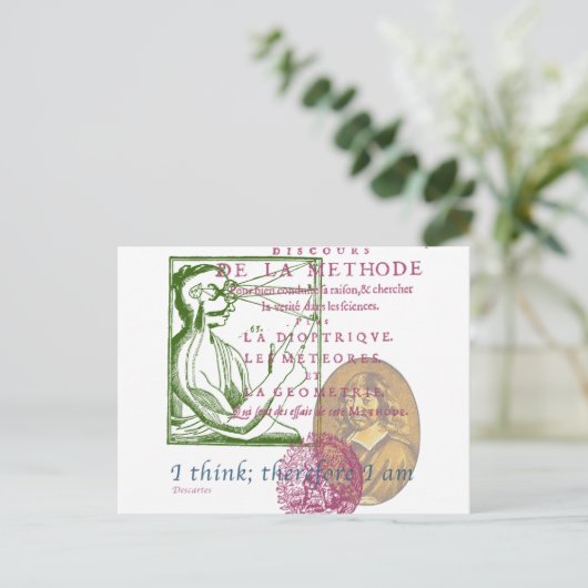Rene Descartes Postkarte (Stehend Vorderseite)