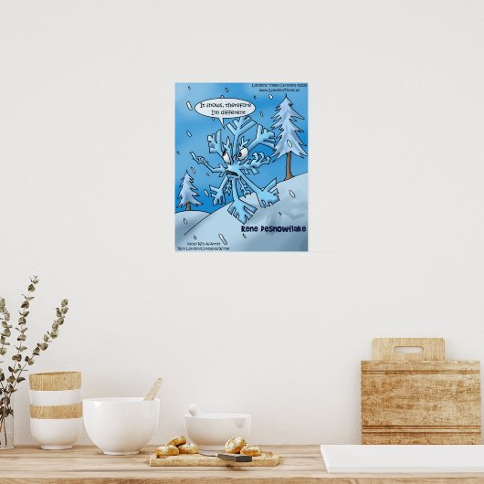 Rene Descartes Snowflake Funny Posters Poster (Küche)