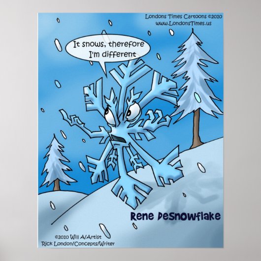 Rene Descartes Snowflake Funny Posters Poster (Vorne)