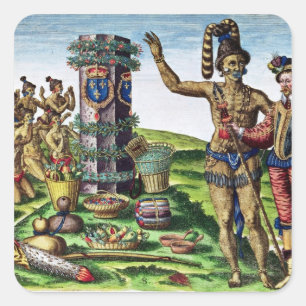 Rene Goulaine de Laudonniere und Chief Athore Quadratischer Aufkleber