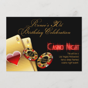 Renee Vegas Casino Nacht 30. Geburtstagsfeier Einladung
