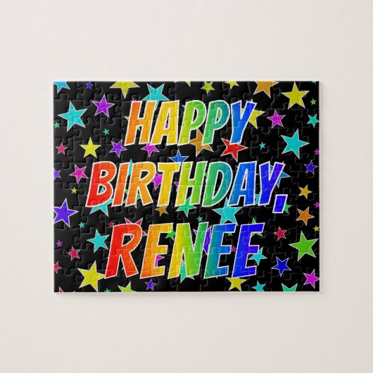 "RENEE" Vorname, Spaß "GLÜCKLICHER GEBURTSTAG" Puzzle (Horizontal)