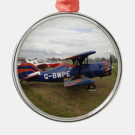 Renegade Biplane Silbernes Ornament (Vorne)