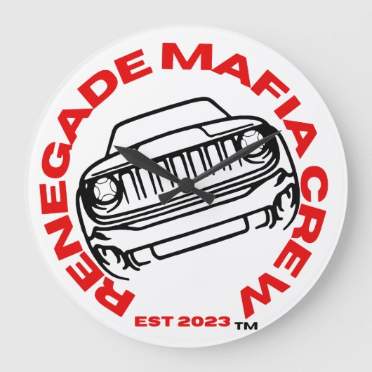 Renegade Mafia Crew Clock Große Wanduhr (Vorderseite)
