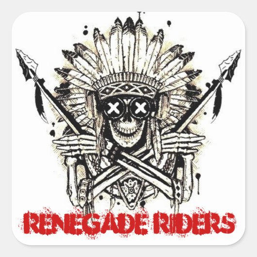 Renegade Riders Quadratischer Aufkleber (Vorderseite)