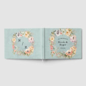 Renew Blue and Spring Peony Chic Wedding Gästebuch (Voll)