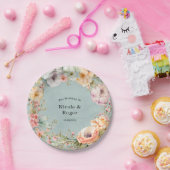 Renew Blue and Spring Peony Chic Wedding Pappteller (Party)