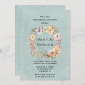Renew Blue Spring Peony Chic Bridesmaids Luncheon Einladung (Vorne/Hinten)