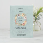 Renew Blue Spring Peony Wedding Couples Dusche Einladung (Stehend Vorderseite)