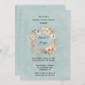 Renew Blue Spring Peony Wedding Couples Dusche Einladung (Vorne/Hinten)