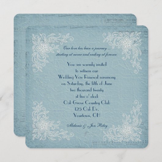 Renewal-Spitzen-Ecken und Musikhintergrund Einladung (Vorne/Hinten)