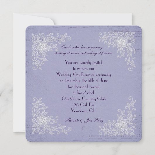 Renewal-Spitzen-Ecken und Musikhintergrund Einladung (Vorderseite)