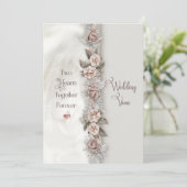 Renewal Wedding Vows Dreamy Floral Beige Rose Einladung (Stehend Vorderseite)