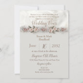 Renewal Wedding Vows Dreamy Floral Beige Rose Einladung (Rückseite)
