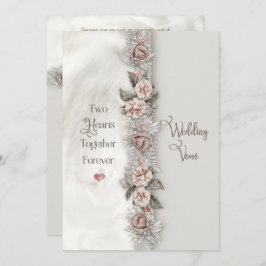 Renewal Wedding Vows Dreamy Floral Beige Rose Einladung