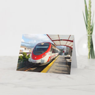 Renfe-Zug an der Costa del Sol, Spanien Feiertagskarte