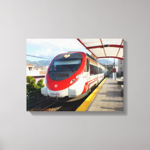 Renfe-Zug im Bahnhof Los Boliches, Costa del Sol Leinwanddruck