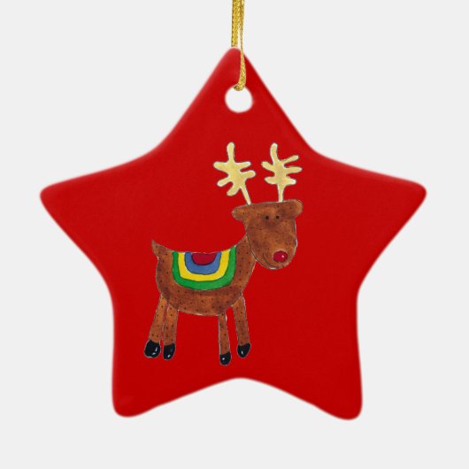 Renfeiertagsverzierung Keramikornament (Hinten)
