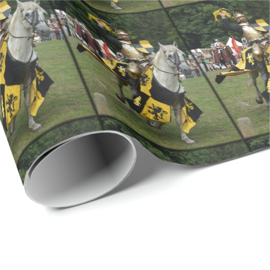 Renfest Ritter Geschenkpapier (Rolleneckpunkt)