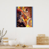 Rengoku Flame Pillar Demon Slayer Kimetsu no Yaib Poster (Küche)