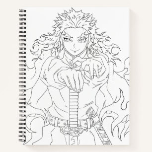 Rengoku inspirierter Manga-Stil Notizblock
