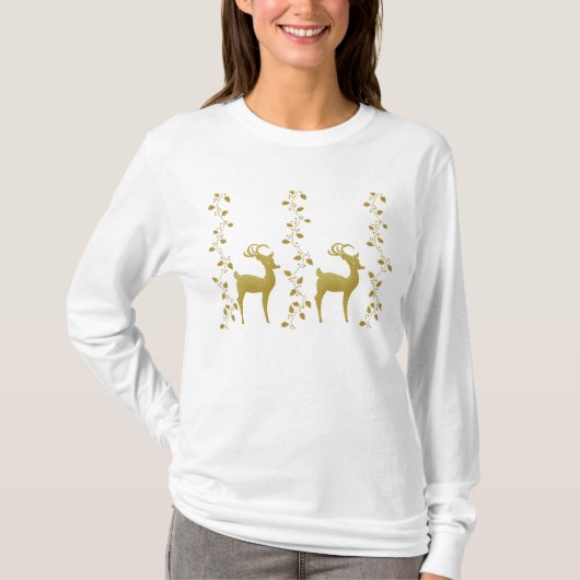Rengoldweihnachtsfeiertags-Party-Shirts T-Shirt (Vorderseite)