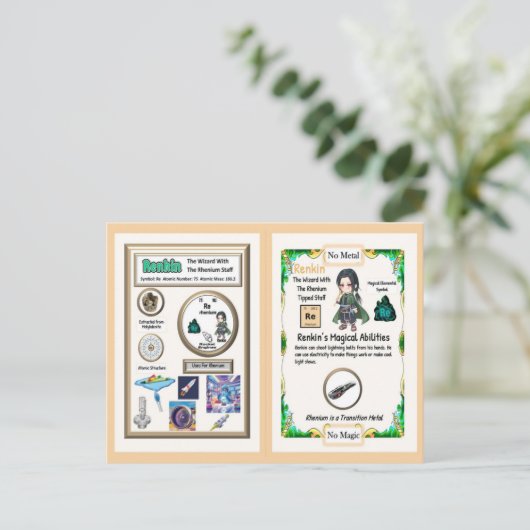 Renkin Wizard - Rhenium Element Postkarte (Stehend Vorderseite)