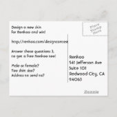 Renkoo Entwurfs-Wettbewerb-Postkarte Ankündigungspostkarte (Rückseite)