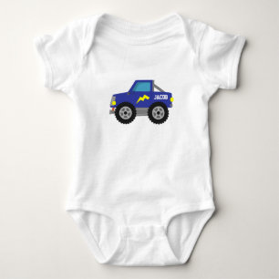 Renn-Blau-Monster-Truck für Baby-Jungen Baby Strampler