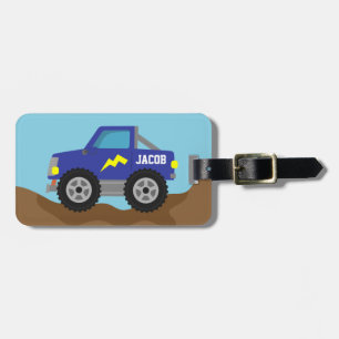 Renn-Blau-Monstertruck, für Jungen Gepäckanhänger