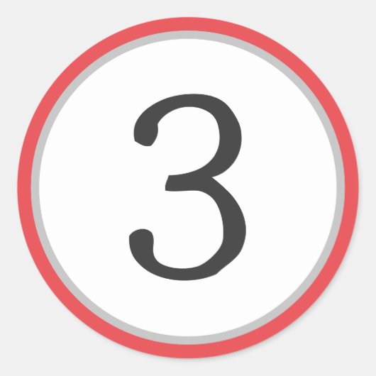 Renn-Nummer Runder Aufkleber (Vorderseite)