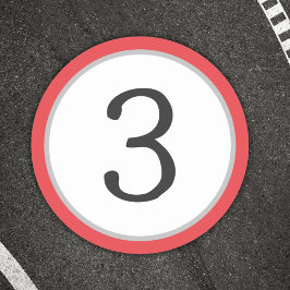 Renn-Nummer Runder Aufkleber