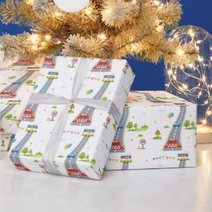 Rennauto-Geburtstags-Kinder-Rennparty Geschenkpapier