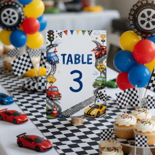 Rennauto-Geburtstagsauto-Party  Tischnummer
