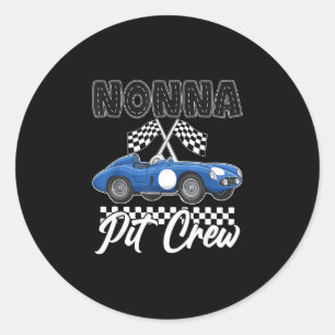 Rennauto-Geburtstagsfeier Rennfamilie Nonna-Pit Runder Aufkleber