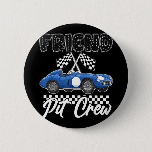 Rennauto-Geburtstagsfeier-Rennfamilienfreund-Pit Button (Vorderseite)