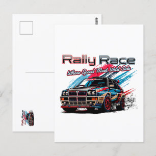 RENNAUTO-KLASSIKER - WENN GESCHWINDIGKEIT AUF WILD POSTKARTE