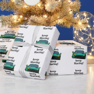 Rennauto-Rennsport-Rennfahrer-Geburtstag Geschenkpapier