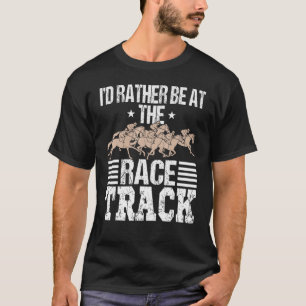 Rennbahn Pferderennen Männer Frauen Cooles Pferder T-Shirt