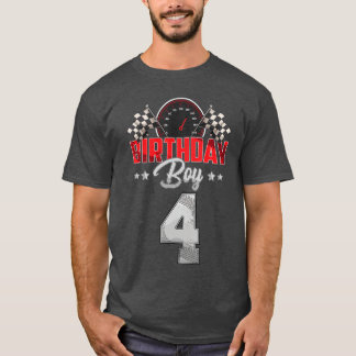 Rennen 4. Geburtstag Jungenparty Rennsport 4 Jahre T-Shirt